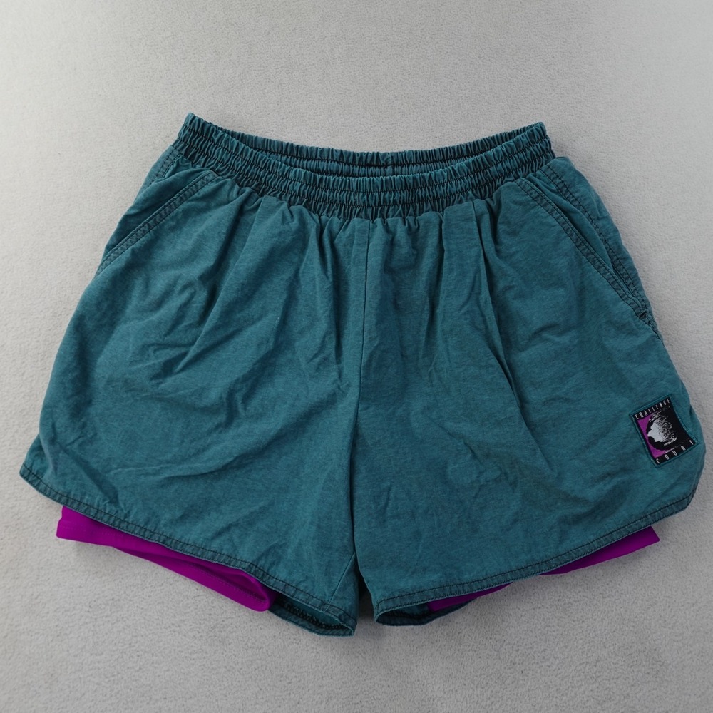 Vintage Nike Andre Agassi Challenge Court Shorts Mens M Acid Wash Teal Pink 1992
